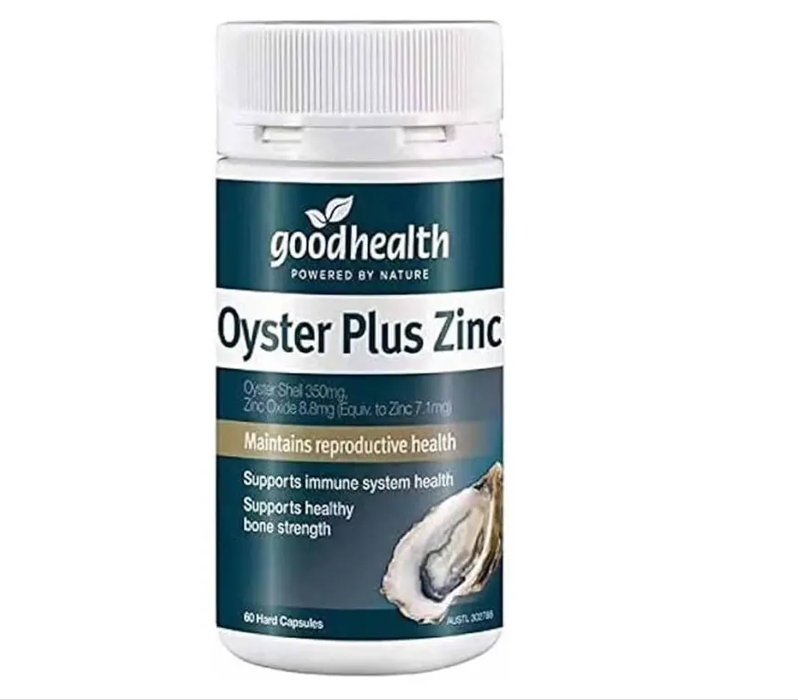 Goodhealth Oyster Plus Natural Dietary Supplement Capsules - 60 Count, Oyster-Derived, Marine-Derived Nutrients, Zinc, Taurine, Glycine, Sodium, Glutamine Acid, Unflavored, Supports Immune & Reproductive Health, Vitality, Convenient Daily Capsule, 350Mg