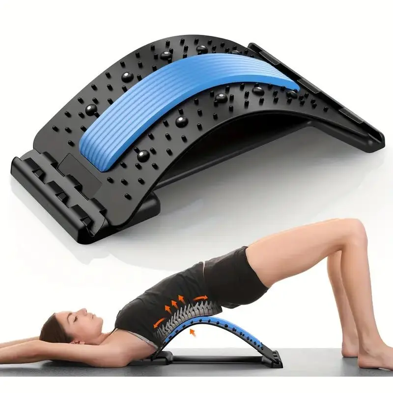 Back Stretcher for Relief Pain, Adjustable Lumbar Support Brace, Herniated Disc Back Massager, Spinal Decompression Device, Relaxation Aid, Body Care