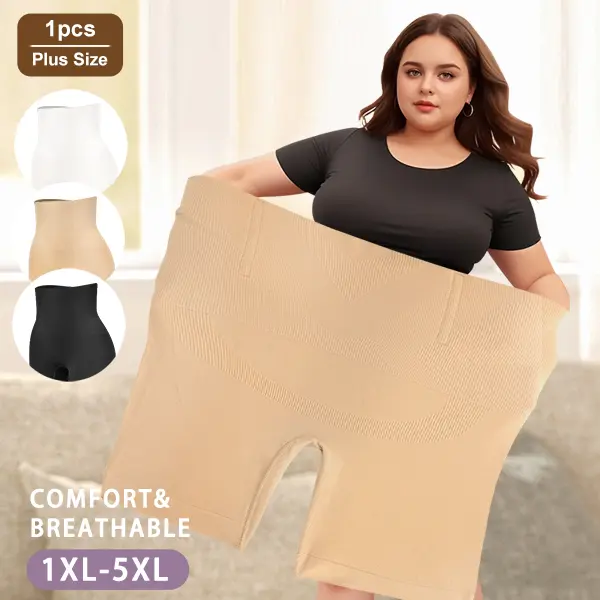 QUASTI Women's Large Size Tummy Control High Waisted Girdles Shorts Boy Shorts Underwear for Women Spandex Boyshort Matching Skirt Suitable for Sports 1XL-5XL Comfortable & Breathable