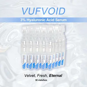VUFVOID 3% Hyaluronic Acid Serum, 4D Formula with Ceramide, Quenching Nourshing Treatment for Glass Skin, 30 Vials Skincare Comfort
