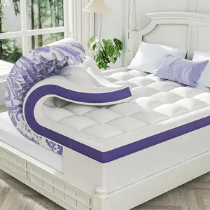 Dual Layer 4 Inch Memory Foam Mattress Topper Queen - 2 Inch Gel Memory Foam and 2 Inch Pillow Top Mattress Pad, 7-Zone Egg Crate Queen Size Mattress Topper (White)