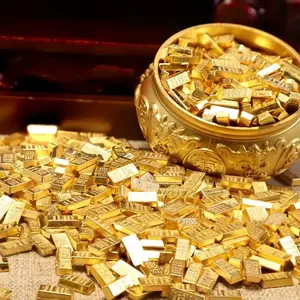 Mini Alloy Golden Bars, 100pcs/set Glamorous Metal Statuettes for Wealth & Prosperity Decor, Home & Office Decoration Lucky Charms, Ideal for St. Patrick's Day, Easter, Ramadan Gifts, Feng Shui Ornaments, Decorative Ornament
