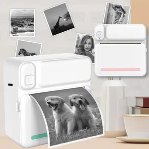 Portable Mini Sticker Printer, Inkless Pocket Printer, Mini Photo Printer, Portable Instant Print, Compatible with iOS & Android, Office Supplies