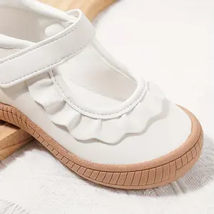 Classic Mary Girls' Casual Shoes, Elegant Ruffle Trim, All-Season Flat Princess Shoes Casual Attire