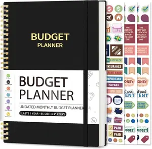 Budget Planner - Monthly Budget Book with Expense  Notebook, Undated Bill Organizer & Finance Planner to Take Control of Your , 2025-2026 Account Book to Manage Your Finances-Black