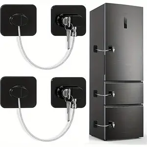 Versatile Refrigerator Locks with Keys, Easy Install Home Security Locks, Ideal for Kitchen Fridges, Cabinets, Drawers, Closets