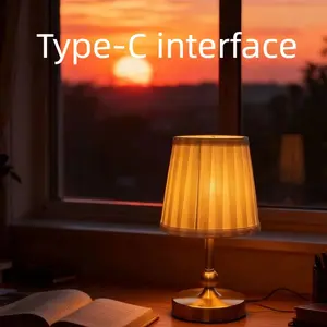 Nordic Retro Iron Table Lamp - 2700K Warm Light Dimmable USB Rechargeable | Perfect for Bedroom Living Room Study Desk Decorative Light Dimmable Desk Lights Home Decoration Lamp USB Powered Lamp