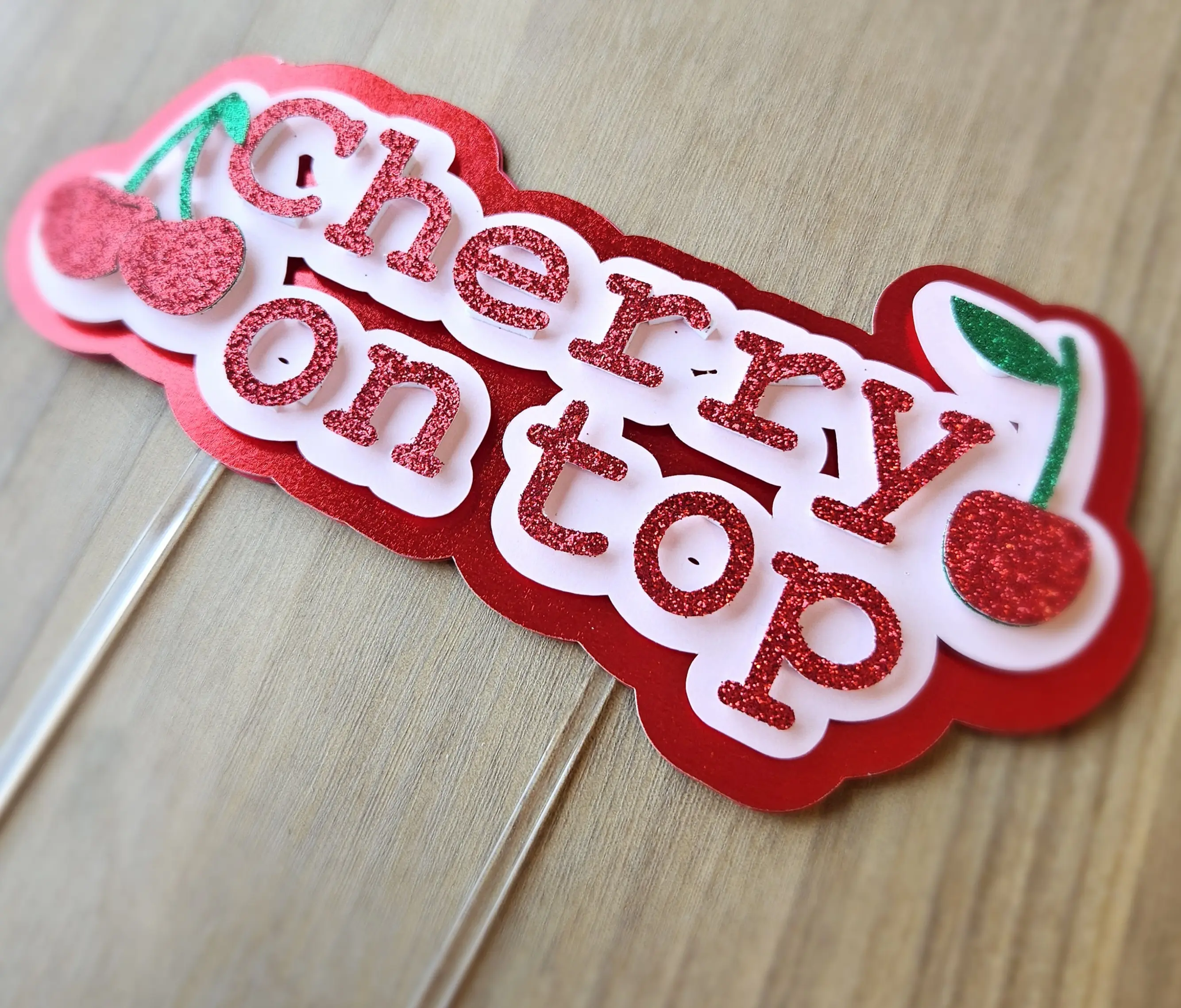 Cherry on top cake topper