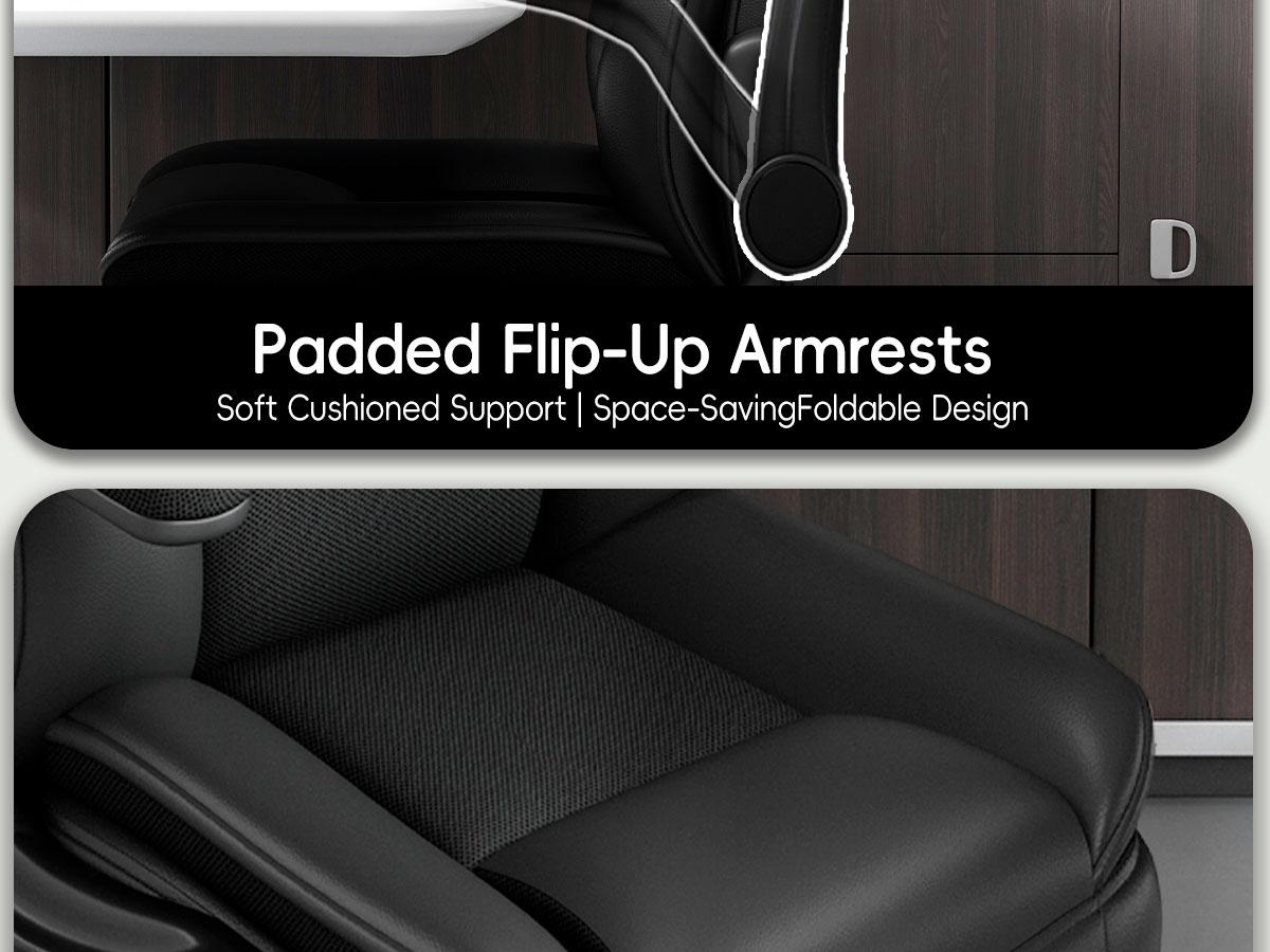 Vonesse Ergonomic PU Leather Executive Chair, Multi-use Gaming & Office Desk Chair, Flip-Up Armrests, Double Padded Backrest & Ventilated Seat Cushion V0568A Vonesse Ergonomic PU Leather Executive Chair, Multi-use Gaming & Office Desk Chair, Flip-Up Armrests, Double Padded Backrest & Ventilated Seat Cushion V0568A