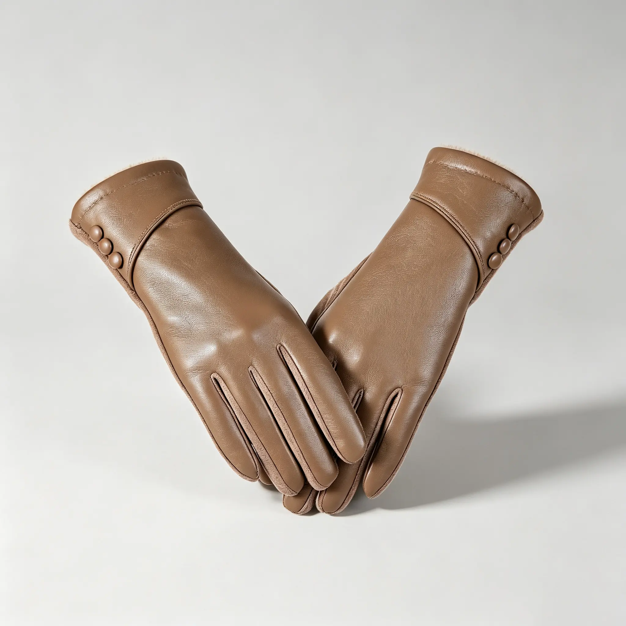 Women's PU Leather Sports Gloves - Winter Outdoor Touchscreen-Compatible, Fleece-Lined, Thick, High-Grade Windproof Cycling Gloves