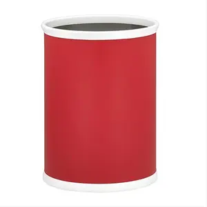 Kraftware 212 MAIN B.C. Red 13-Inch Oval Waste Basket - Indoor/Outdoor Trash Can, Trash Can Kitchen with Fun Color Options