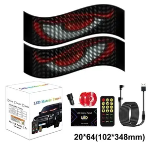 Devil's Eye LED Light, Programmable Vehicle LED Sign, USB Powered, Bluetooth APP & Remote Control, Customizable, Waterproof Decorative Light for Cars, Trucks, Home, Hotel Windows, Valentine's Day（Please check the style and size）
