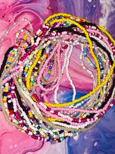 10pcs Bohemian Colorful Waist Bead Chain Set, Fashion Body Jewelry Accessory