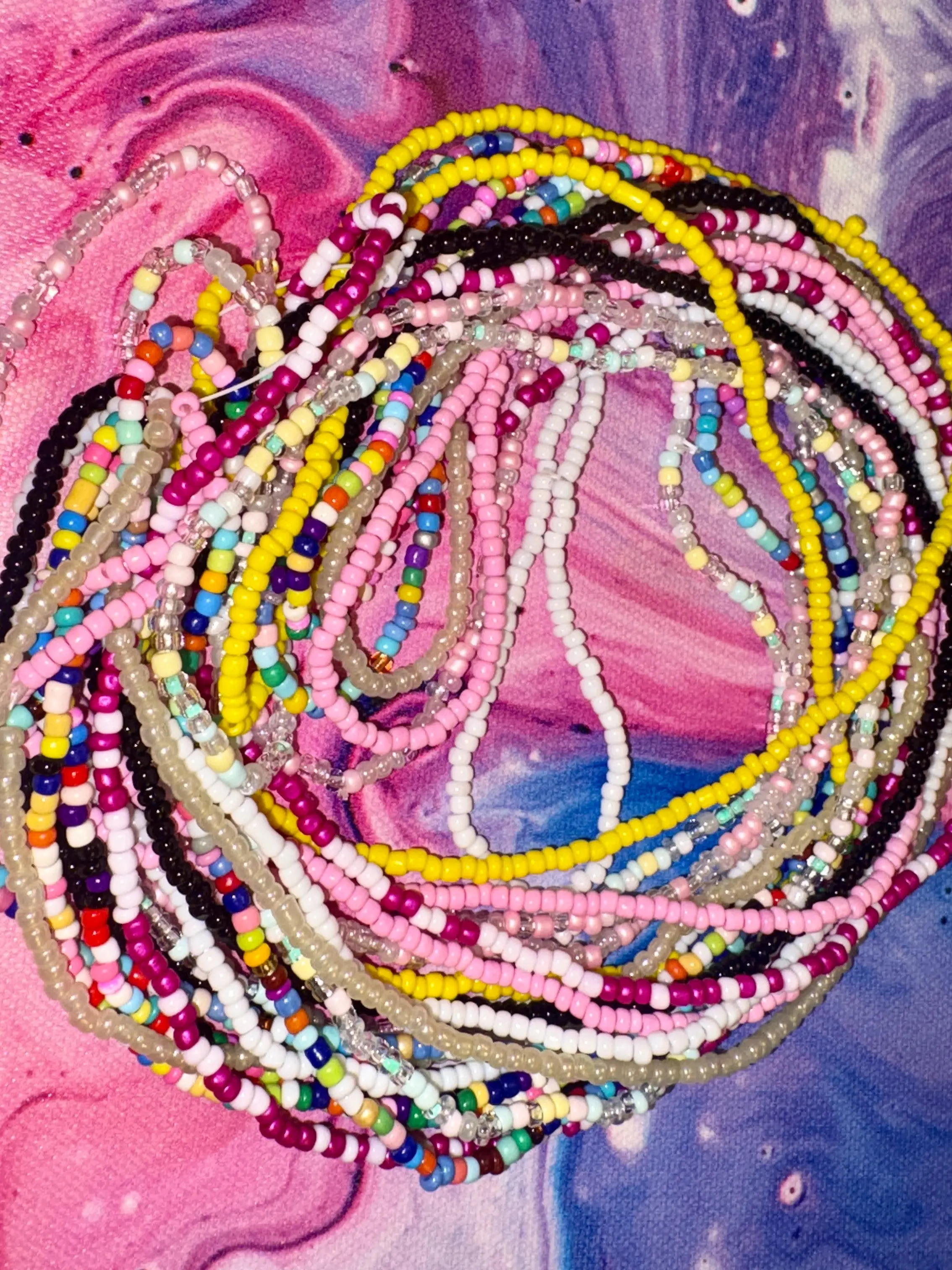 10pcs Bohemian Colorful Waist Bead Chain Set, Fashion Body Jewelry Accessory