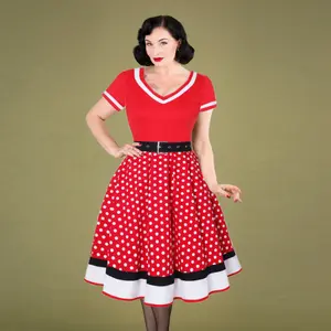 Female Adult 50s Fancy Dress Polka Dots 1950s Vintage Costumes
