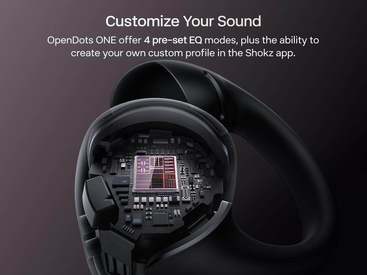 【Live only】SHOKZ OpenDots ONE - Open-Ear Headphones - Wireless Bluetooth Earbuds with Microphone - Premium Dolby Audio - Water Resistant - Fast Charging - Up to 40 hrs Playtime
