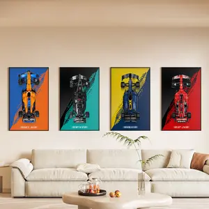 Display Wallboard for Lego 42171/42141/42207/42206 F1 Model Car Kits, Space-Saving & Easy Assembly, Creative Home Decor with New Background Design (Cars Not Included)