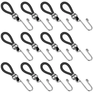 12 pcs Jeans Zipper Holder Shoe Keeper, Anti-Slip Rubber Metal Hook, Elastic Silicone Clip, Prevents Pants From Sliding Down