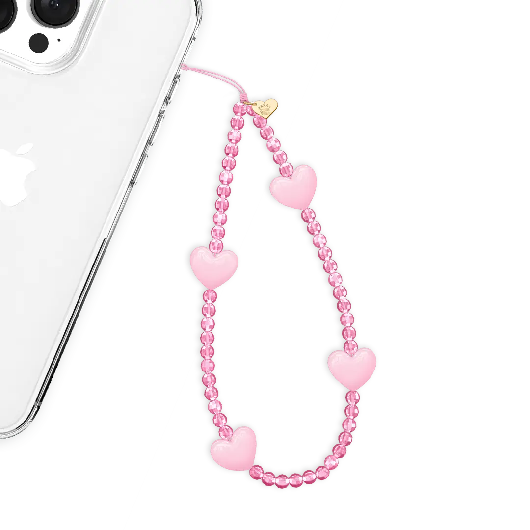 Velvet Caviar Pink Heart Phone Charm - Premium Handmade Phone Strap, Durable for Daily Use, Bold, Stylish Cellphone Accessory, Ideal Gift for Holidays, Birthdays