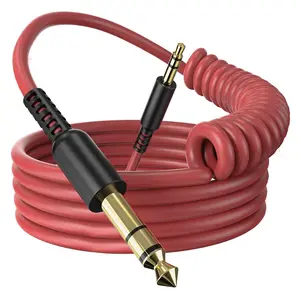 6.35mm to 3.5mm 6.6-9.8FT Stereo Adapter Cable Compatible with AMPs, Electronic Keyboards, Mixers, Guitars and Pro10/Pro30/Pro50 Headphones of OneOdio-Red