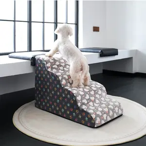 Pet Stairs for Cats & Dogs, Removable Small Animal Ladder, Non-Slip Sponge Bottom, Ideal for Elderly Pets, Sofa Bed Side Helper, Home, Puppy, Kitten, Paws