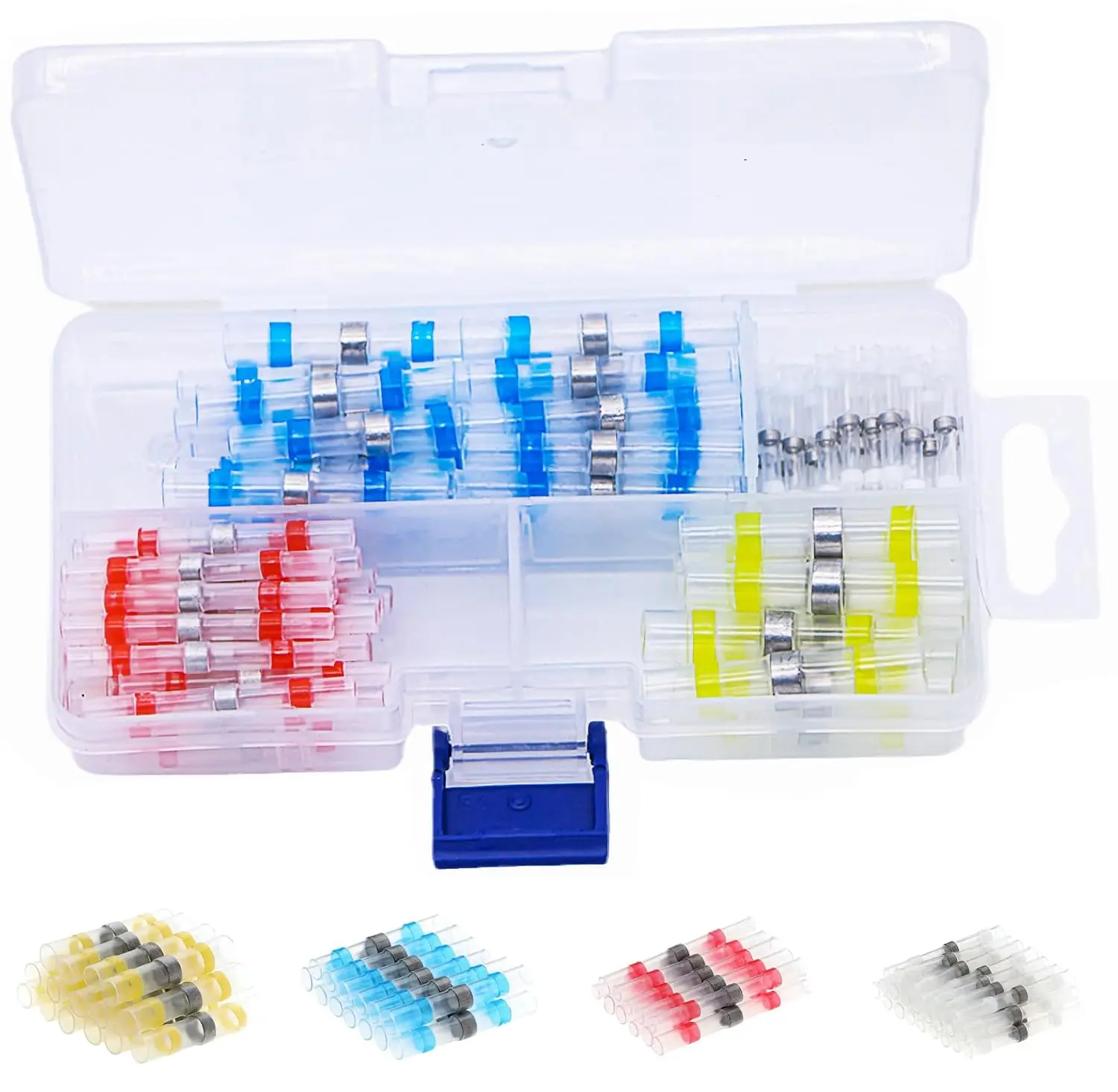 100 Pcs Solder Seal Wire Connectors, Heat Shrink Butt Connectors, Waterproof and Insulated Electrical Wire Terminals, Butt Splice