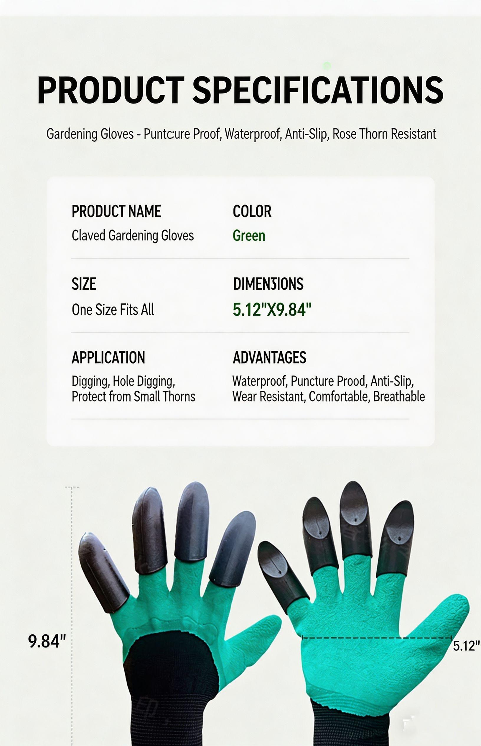 Clawed Gloves, Gardening Gloves, Clawed Digging Gloves, Flower and Vegetable Planting Gloves, Thorn-Resistant, Landscaping, Rubber-Coated Clawed Gloves, Gardening Gloves, Clawed Digging Gloves, Flower and Vegetable Planting Gloves, Thorn-Resistant, Landscaping, Rubber-Coated