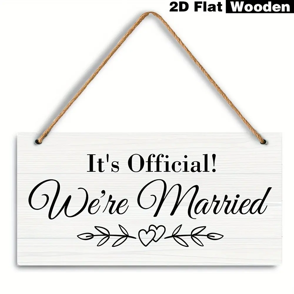 Official Country Wedding Sign, Reception and Engagement Party Wall Decor, Wooden Ring Holder Sign Decoration Plaque and Plaques