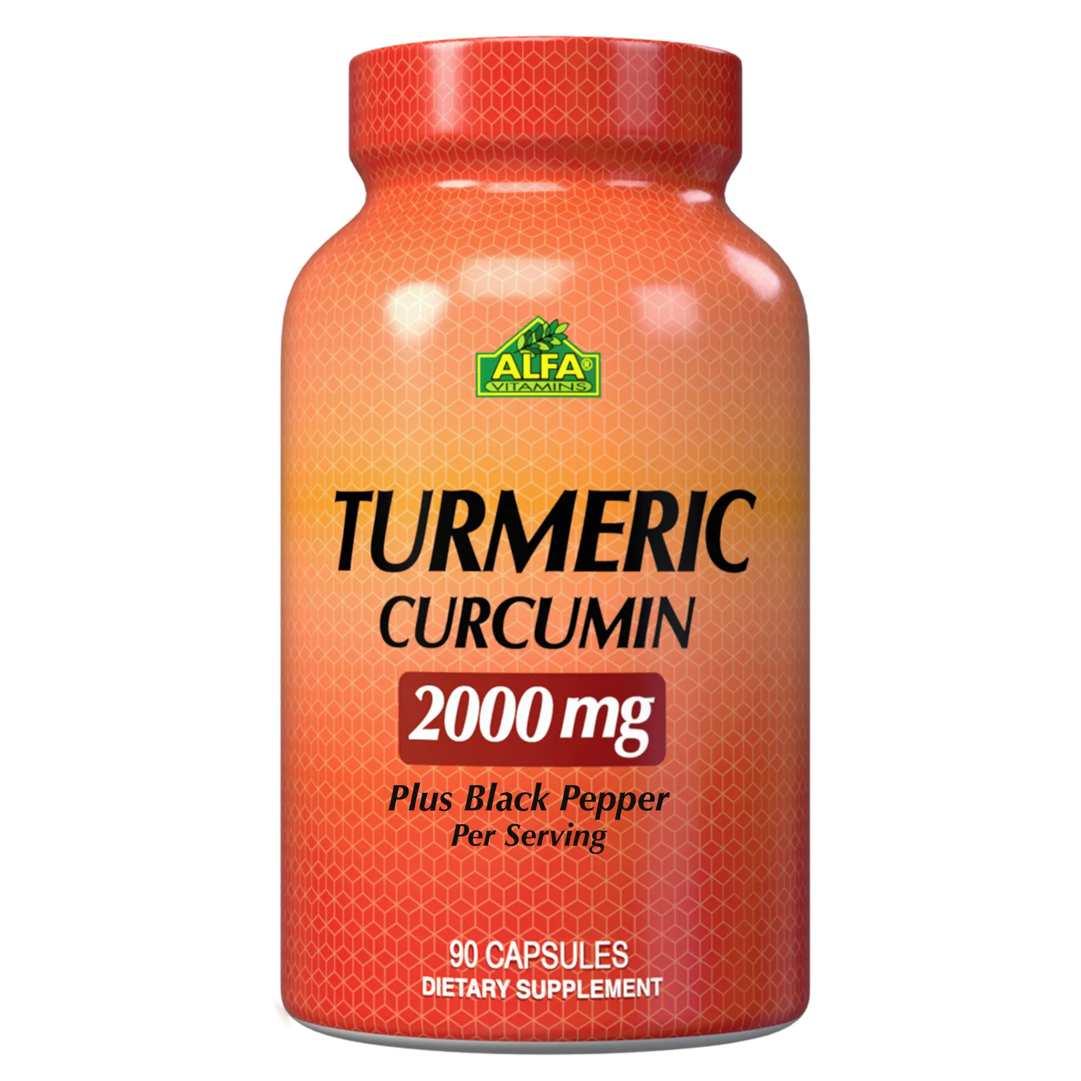 Alfa Vitamins - Turmeric Curcumin Plus Black Pepper 2000mg - 90 Capsules