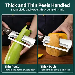 2-in-1 Fruit & Veggie Peeler with Bottle Opener Sharp Stainless Steel Upgraded Ergonomic Comfort Grip Non-Slip