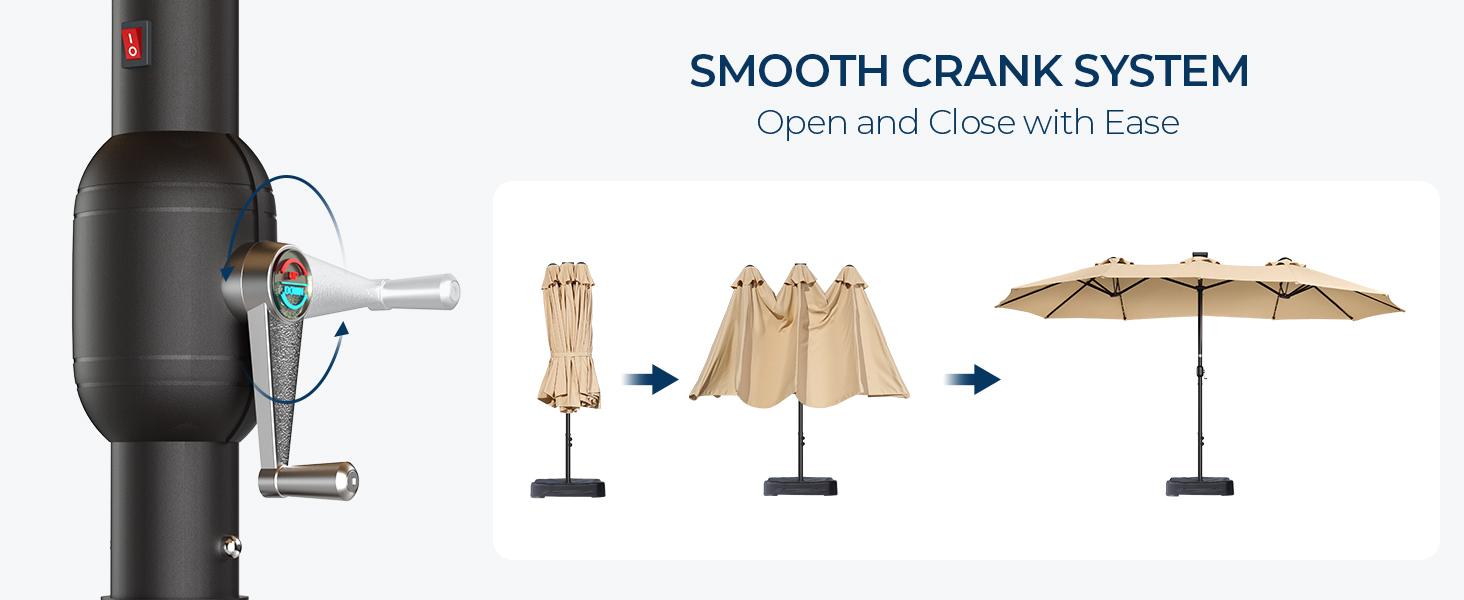 【Oversized】13FT/15FT Large Patio Umbrellas with Base Included, Outdoor Double-Sided Rectangle Market Umbrella with Crank Handle, Oversized Umbrella for Deck, Pool, Backyard Beige Heavy Duty Canopy Uv Resistant Canopy Sunshade Canopy 【Oversized】13FT/15FT Large Patio Umbrellas with Base Included, Outdoor Double-Sided Rectangle Market Umbrella with Crank Handle, Oversized Umbrella for Deck, Pool, Backyard Beige Heavy Duty Canopy Uv Resistant Canopy Sunshade Canopy