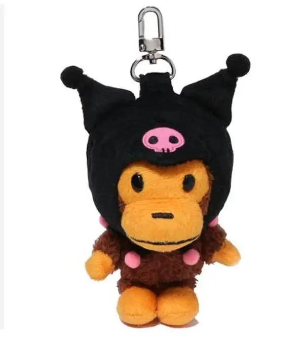 Bape x Kuromi Plush Doll Keychain Sanrio Black