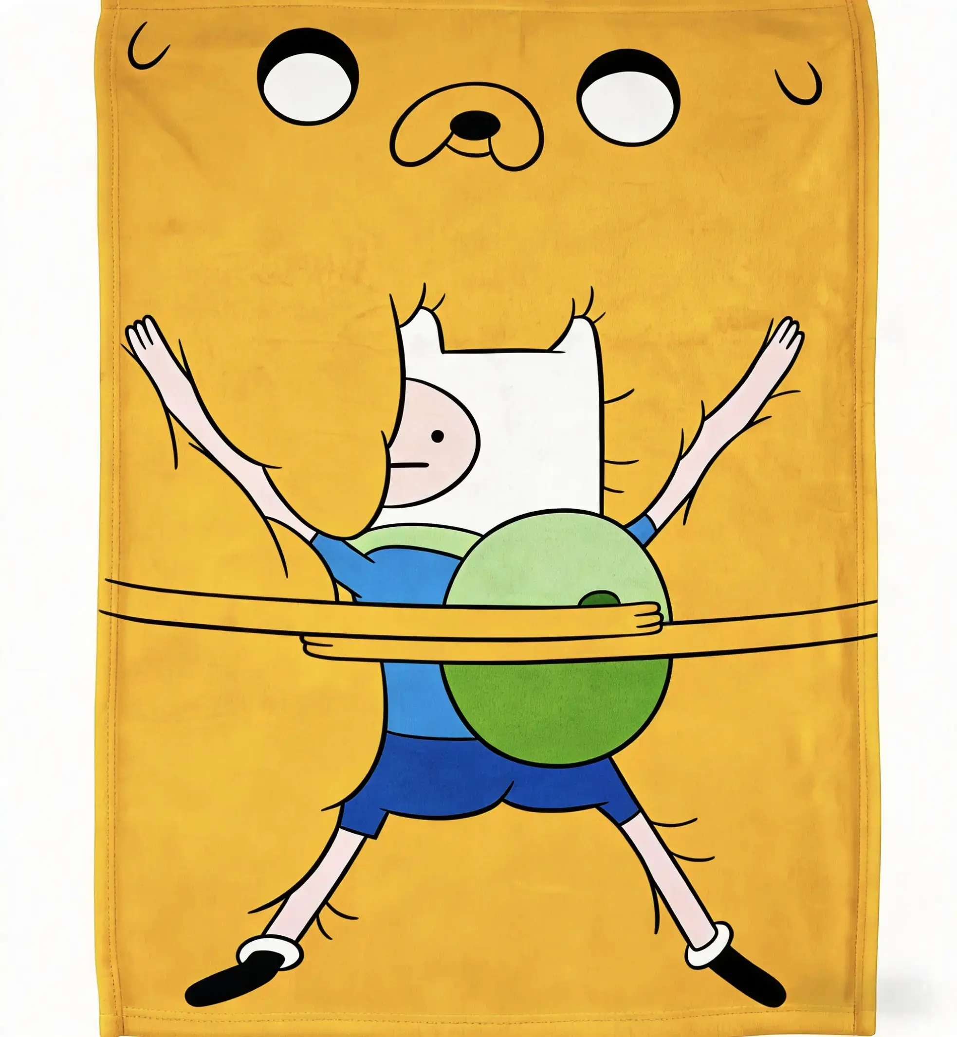 Adventure Time Finn & Jake Throw Blanket, Cartoon Duo Flannel Blanket for Bed, Couch, Camping Chair, Teen Dorm Room Decor, Funny Character Art Gift for Kids Adults, Movie Night Sofa Layer, Birthday Christmas Present