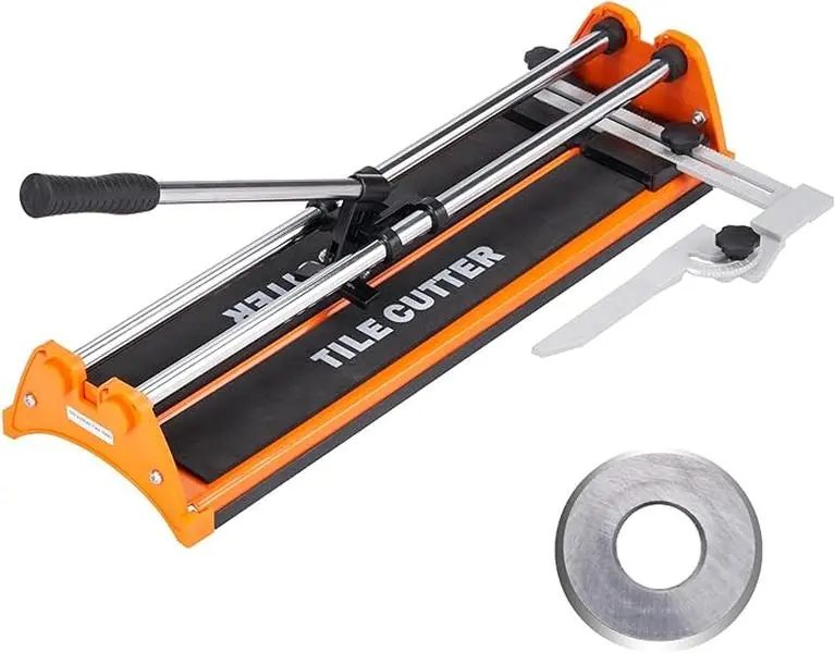 VEVOR Manual Tile Cutter, 17 inch Porcelain Ceramic Tile Cutter with Tungsten Carbide Cutting Wheel, Removable Scale, Anti-Skid Feet, Double Rails for professional installers or beginners