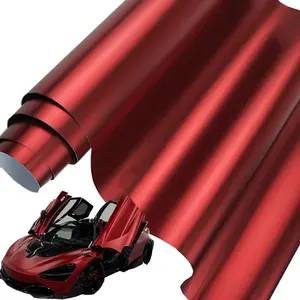 Premium Romanee Red Chrome Metallic Vinyl Wrap Film Self Adhesive Car Motorcycle Vehicle Decoration Sticker Decal With Air Release