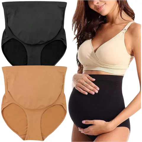 ToBeInStyle Women's Multi-Item Pack Of Basic Color Maternity Briefs Or Shorts