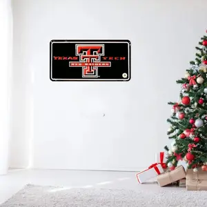 Texas Tech Red Raiders Aluminum Auto License Plate, Metal Sign, Car Truck Adornment, Home Decor, Room Decor, Vanity Decor Accessories