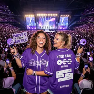 Custom 4 color Kpop Baseball Jersey, Fan Merch, Personalized Name V-neck, World Tour 2026 Concert Jersey, Gift for Fan, Vibes