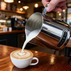 Stainless Steel Needle Tip Frothing Cup, Measuring Cup, Coffee Latte Art Jug, Professional Foaming Cup, Barista Essential Tool, Coffee Equipment
