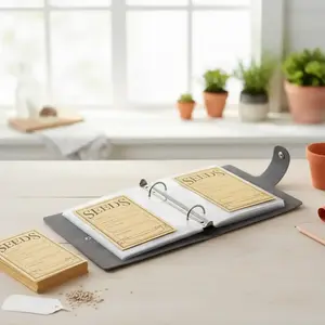 Seed Saver Binder , 1 Set Garden Seeds Storage Organizers with 50pcs Self-Sealing Seed Envelopes- Seed Organizer Binder and Seed Packet Organizer, Space Saving Organizer