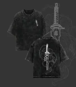 Retro Oversized Washed Round Neck Short-Sleeve Cotton T-Shirt, Unisex Lightweight Casual Loungewear Top, Gift for Anime Fans - Love