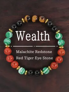Fortune Symbol High Quality Exquisite Bracelet, Handmade Tiger Eye & Turquoise Colorblock Beads, Fashion Accessory for Men and Women, Perfect Gift