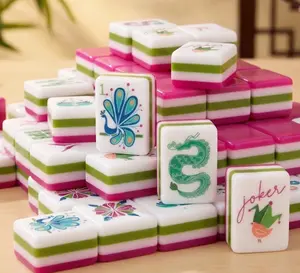 Acrylic American Mahjong Sets 160pcs Mahjong Sets Tiles 4-layer 160pcs Engraved Premium Quality Mahjong for Entertainment