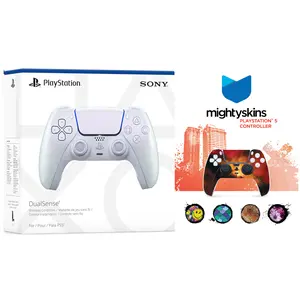 Sony PlayStation 5 DualSense Wireless Controller with MightySkins Custom Decal Skin Voucher - Chroma Pearl