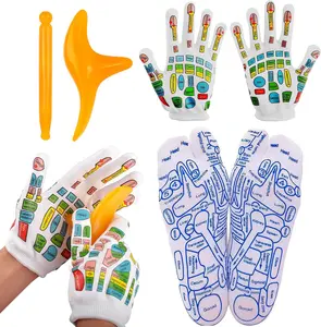 Reflexology Socks and Gloves with Trigger Point Massage Tool, Foot Pain Relief Remedy for Foot Massage,for Women's and Men's