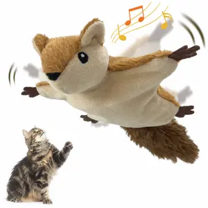SORTORA Cat Toys, Flapping Bird Squirrel Interactive Cat Toys for Indoor Cats, Vivid Chirping Kitten Toys, Touch Activated Automatic Cat Exercise Toys Rechargeable Cat Gifts Toys for All Breeds Cat Kicker Toys
