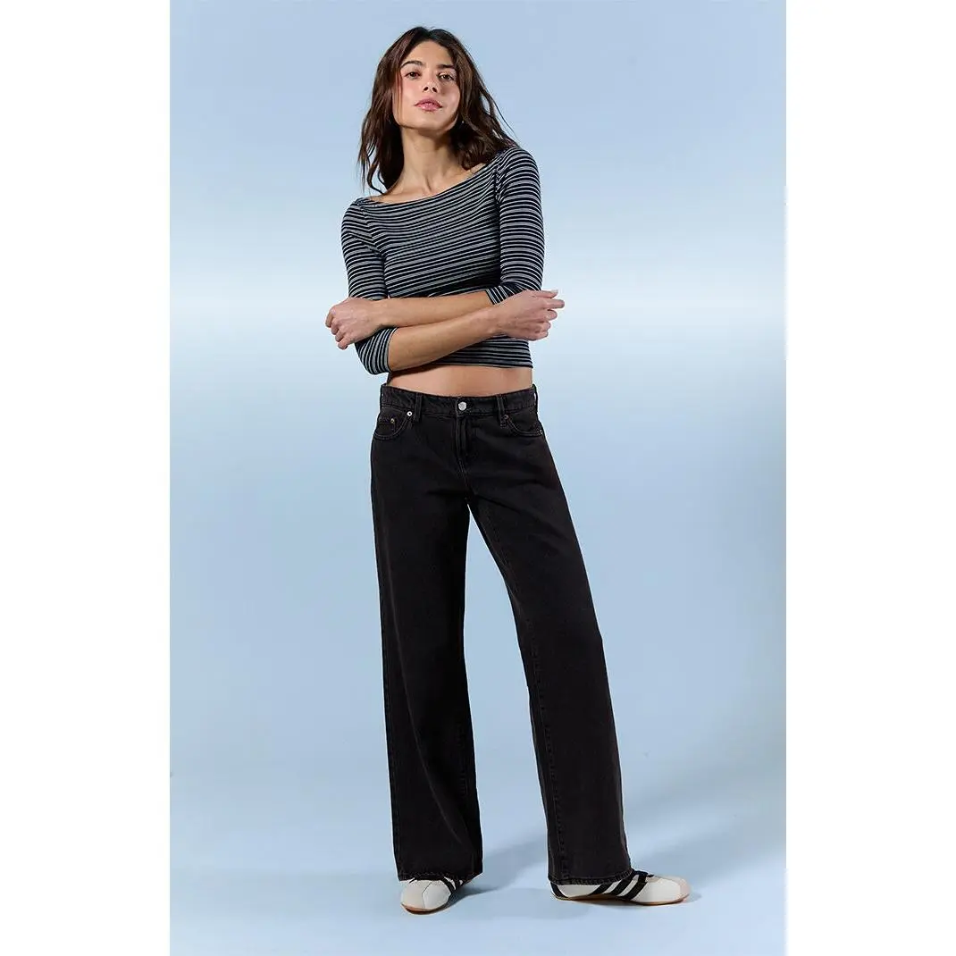 Pacsun Women's Zoe Low Rise Girlfriend Jeans Black