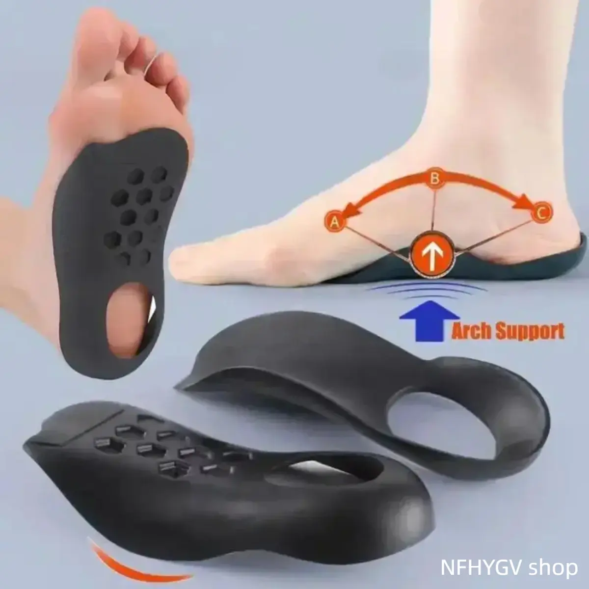 Arch Support Orthotic Insoles Comfort Foot Cushion Inserts Relieve Foot Discomfort Practical Foot Care Pads for Daily Walking Standing Sports Training And Long Time Outdoor Activities