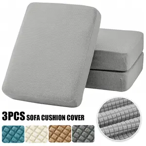 3-piece Set Waffle Jacquard Sofa Cushion Cover, Elastic Soft Dustproof Sofa Cover, Detachable Washable Furniture Protection Cover, Suitable for Indoor Outdoor Home Decoration Suitable for All Seasons, Washable Jacquard Covers