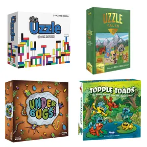 Young Kids Game Bundle – Stack Royale, Uzzle Tales: Bricklewood Valley, Underbugs & Topple Toads | Educational Board Game Set for Kids